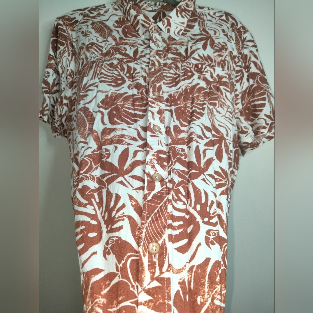 Paisley & Gray (Size XXL) Men's Multicolored Linen Blend Button Down SS Shirt - Picture 4 of 11